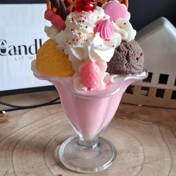 Handmade Ice Cream Sundae Scented Soy Candle