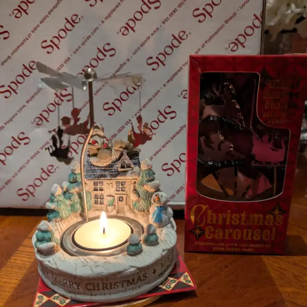 Christmas carousel decorative tea light