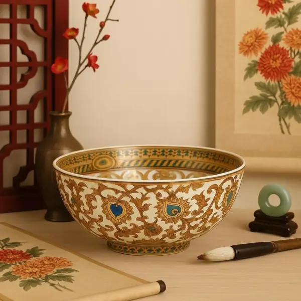 Oriental Accent Decorative Bowl, 10x4.5”