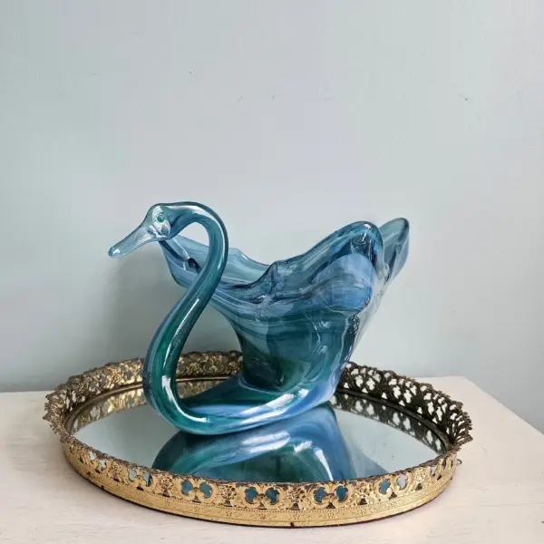 Vintage Murano Glass Swan Bowl