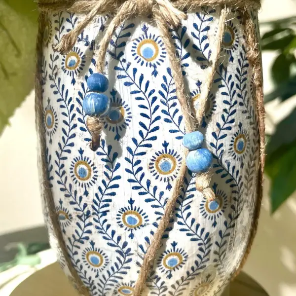 Handcrafted Decoupage Glass Vase