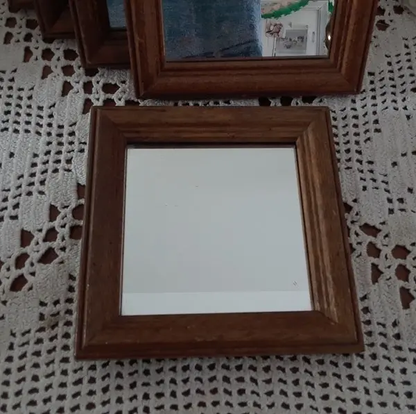 Vintage Wood Mirror Square or Diagonal Wall Hanging Decoration Home Decor